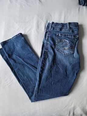Silver Jeans Dark Blue Denim with Contrast Stitching